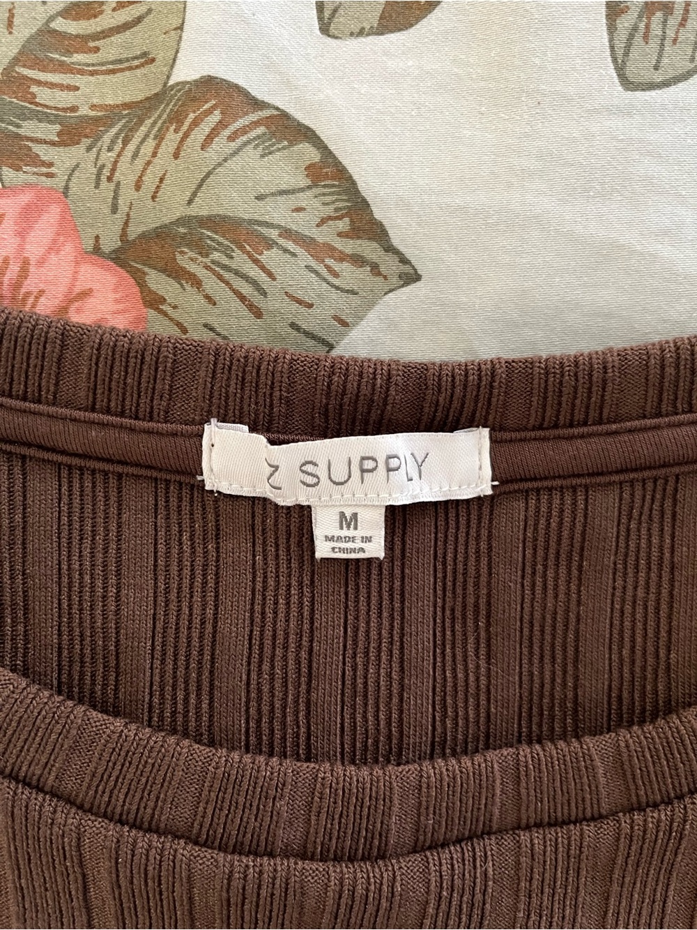 🌟ZSupply Chocolate Brown Ribbed Tank and Maxi Skirt Matching Set Size M/L - Picture 6 of 11